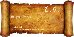 Buga Irén névjegykártya